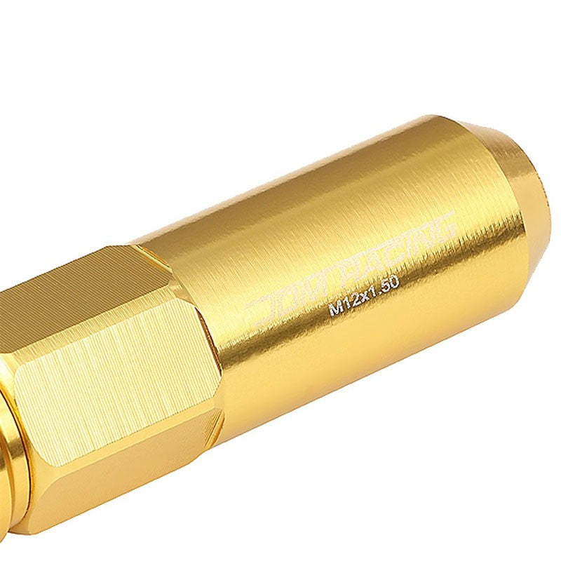 Gold Aluminum M12x1.50 Open/Close End Acorn Tuner+Spike Cap 20x Conical Lug Nuts-Accessories-BuildFastCar