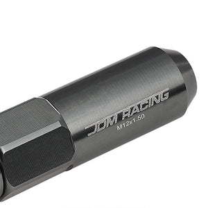 Gunmetal Aluminum M12x1.50 Open/Close Acorn Tuner+Spike Cap 20x Conical Lug Nuts-Accessories-BuildFastCar