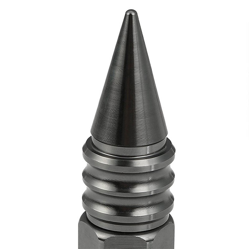 Gunmetal Aluminum M12x1.50 Open/Close Acorn Tuner+Spike Cap 20x Conical Lug Nuts-Accessories-BuildFastCar