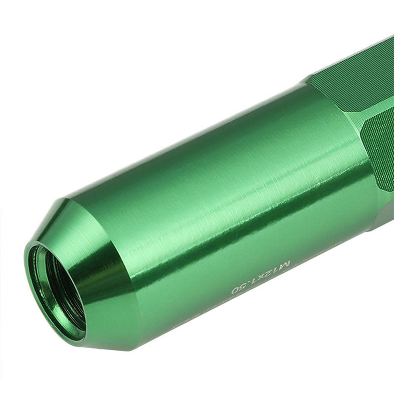 Green Aluminum M12x1.50 Open/Close Acorn Tuner+Spike Cap 20x Conical Lug Nuts-Accessories-BuildFastCar
