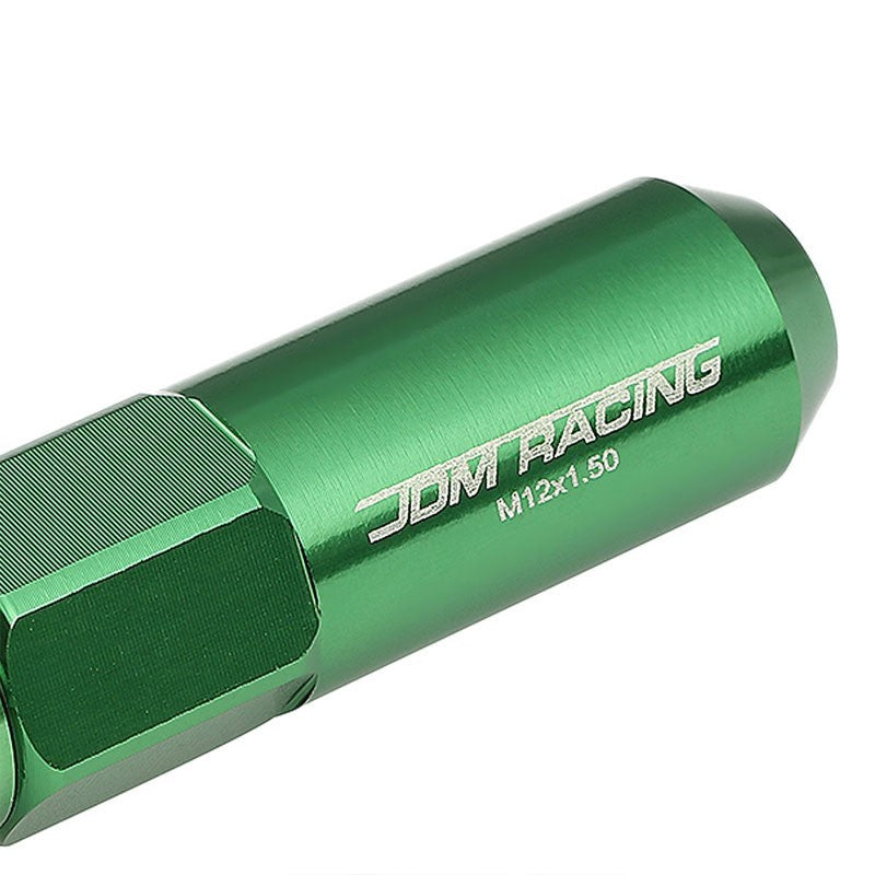Green Aluminum M12x1.50 Open/Close Acorn Tuner+Spike Cap 20x Conical Lug Nuts-Accessories-BuildFastCar