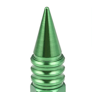 Green Aluminum M12x1.50 Open/Close Acorn Tuner+Spike Cap 20x Conical Lug Nuts-Accessories-BuildFastCar