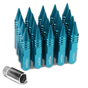 Light Blue M12x1.50 Open/Close End Acorn Tuner+Spike Cap 20x Conical Lug Nuts-Accessories-BuildFastCar