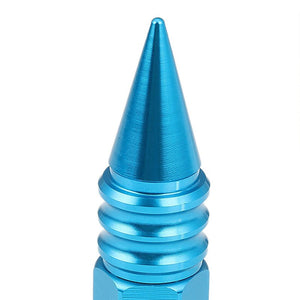 Light Blue M12x1.50 Open/Close End Acorn Tuner+Spike Cap 20x Conical Lug Nuts-Accessories-BuildFastCar