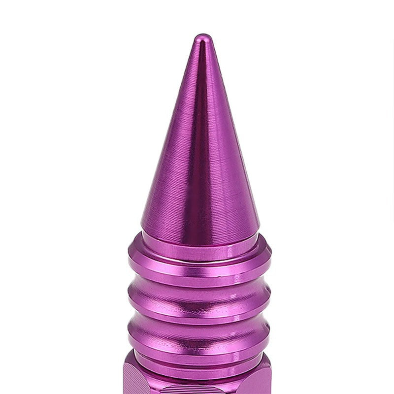 Purple Aluminum M12x1.50 Open/Close Acorn Tuner+Spike Cap 20x Conical Lug Nuts-Accessories-BuildFastCar