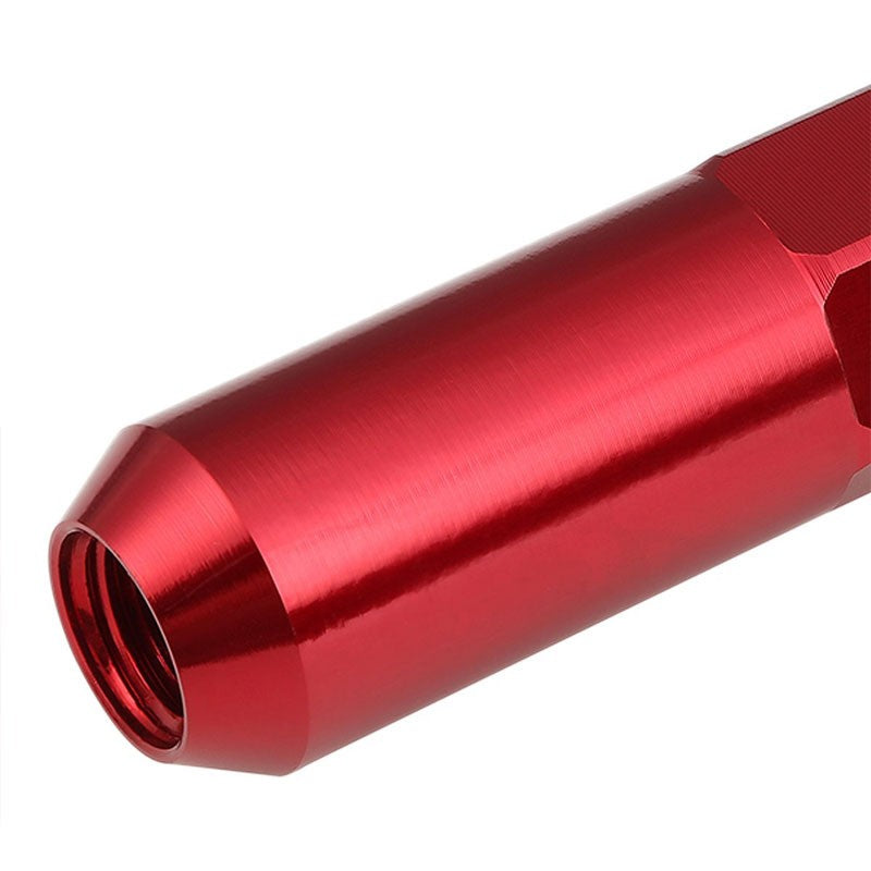 Red Aluminum M12x1.50 Open/Close End Acorn Tuner+Spike Cap 20x Conical Lug Nuts-Accessories-BuildFastCar