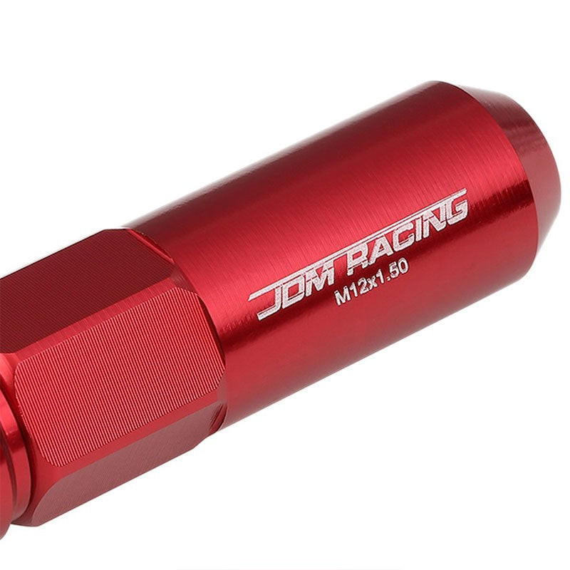 Red Aluminum M12x1.50 Open/Close End Acorn Tuner+Spike Cap 20x Conical Lug Nuts-Accessories-BuildFastCar