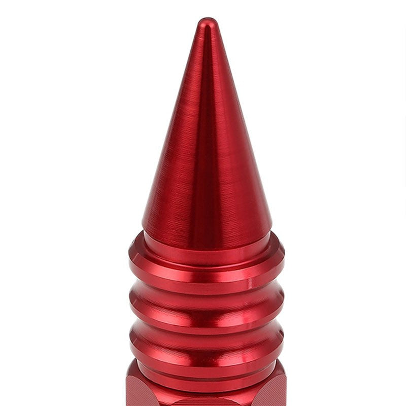 Red Aluminum M12x1.50 Open/Close End Acorn Tuner+Spike Cap 20x Conical Lug Nuts-Accessories-BuildFastCar