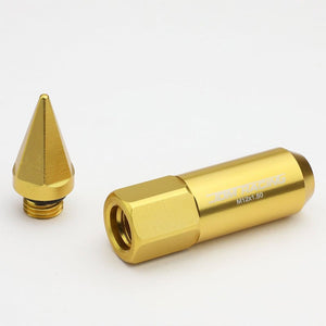 Gold M12x1.50 Open/Close End Acorn Tuner+Hex Spike Cap 20x Conical Lug Nuts-Accessories-BuildFastCar