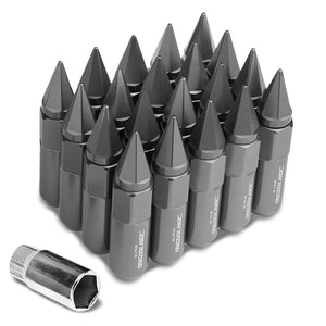 Gunmetal M12x1.50 Open/Close End Acorn Tuner+Hex Spike Cap 20x Conical Lug Nuts-Accessories-BuildFastCar