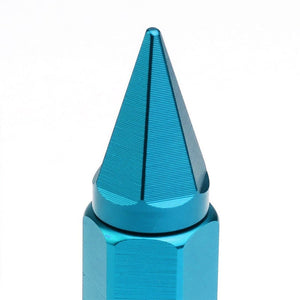Light Blue M12x1.50 Open/Close Acorn Tuner+Hex Spike Cap 20x Conical Lug Nuts-Accessories-BuildFastCar