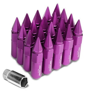 Purple M12x1.50 Open/Close End Acorn Tuner+Hex Spike Cap 20x Conical Lug Nuts-Accessories-BuildFastCar