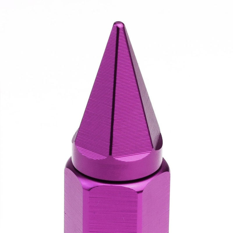 Purple M12x1.50 Open/Close End Acorn Tuner+Hex Spike Cap 20x Conical Lug Nuts-Accessories-BuildFastCar