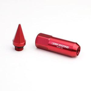 Red Aluminum M12x1.50 Open/CloseAcorn Tuner+Hex Spike Cap 20x Conical Lug Nuts-Accessories-BuildFastCar