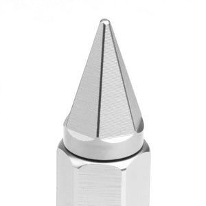 Silver M12x1.50 Open/Close End Acorn Tuner+Hex Spike Cap 20x Conical Lug Nuts-Accessories-BuildFastCar