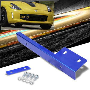 Universal Blue Anodized Front Bumper Bolt-On License Plate Relocation Bracket Frame Mounting Kit-Exterior-BuildFastCar