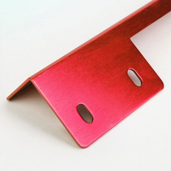 Universal Red Anodized Front Bumper Bolt-On License Plate Relocation Bracket Frame Mounting Kit-Exterior-BuildFastCar