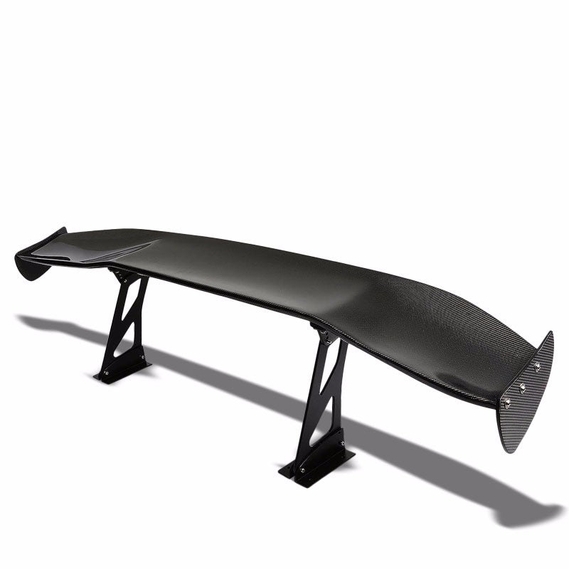 69&quot; Black NRG Carbon Fiber Racing GT-Style Rear Trunk Spoiler/Wing+Brackets-Exterior-BuildFastCar