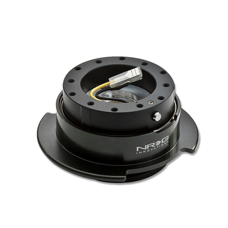 NRG Black/Black Chrome GEN 2.5 Race 6-Hole Steering Wheel Quick Release Adapter-Interior-BuildFastCar