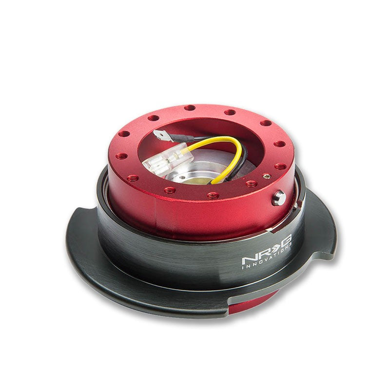 NRG Red/Brushed Black GEN 2.5 Race 6-Hole Steering Wheel Quick Release Adapter-Interior-BuildFastCar