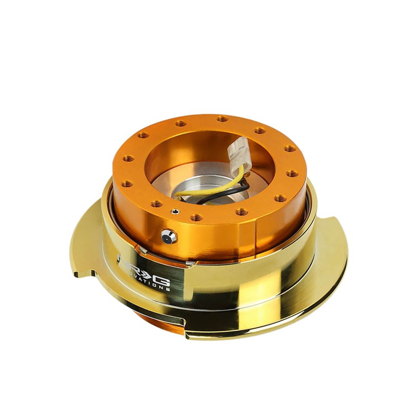 NRG Rose Gold/Chrome Gold G2.5 Race 6Hole Steering Wheel Quick Release Adapter-Interior-BuildFastCar