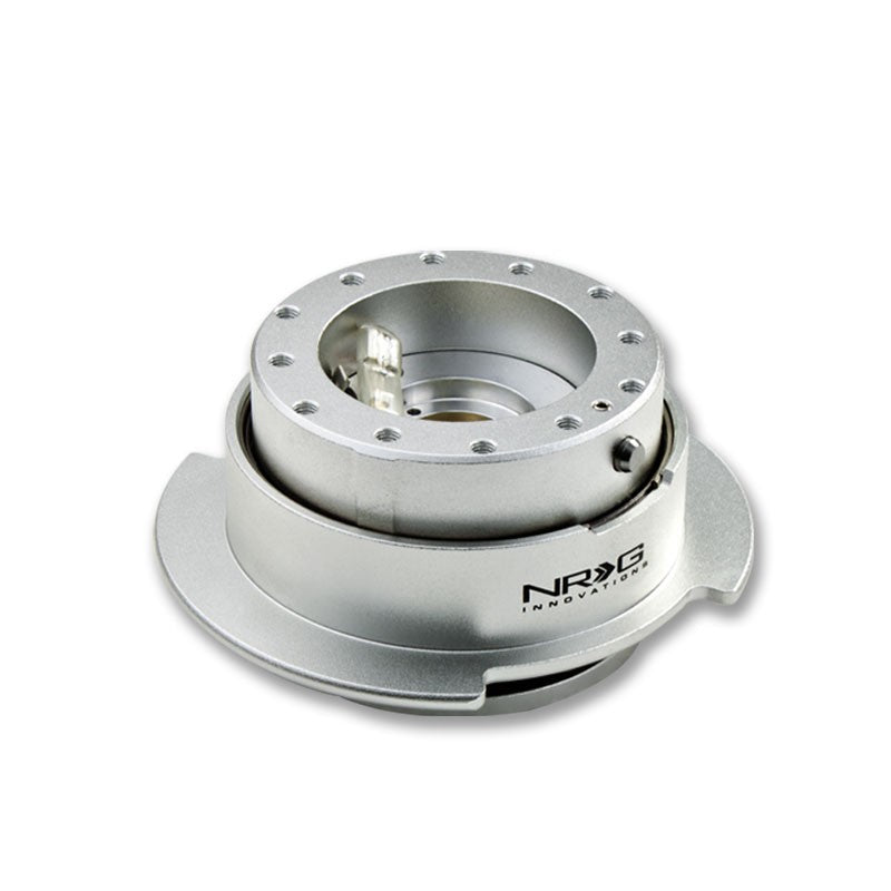 NRG Silver GEN 2.5 Race Steering Wheel Quick Release Adapter 6-Hole Design-Interior-BuildFastCar