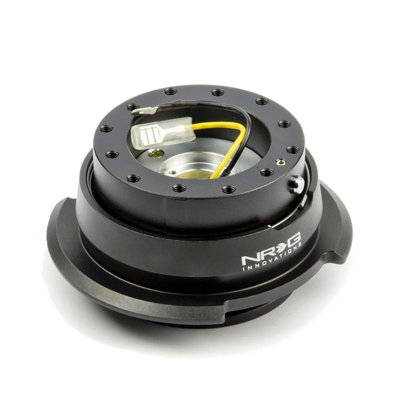 NRG Black GEN 2.8 Race Steering Wheel Quick Release Adapter 6-Hole Design-Interior-BuildFastCar