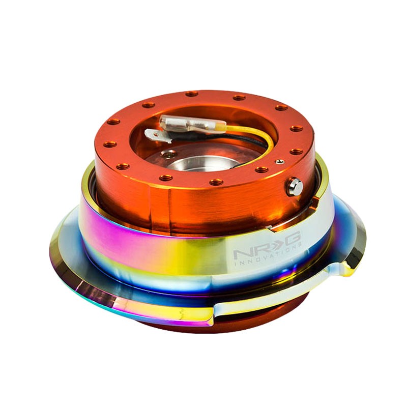NRG Orange/Neo Chrome GEN 2.8 Race 6-Hole Steering Wheel Quick Release Adapter-Interior-BuildFastCar