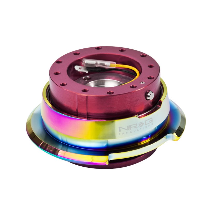 NRG Pink/Neo Chrome GEN 2.8 Race 6-Hole Steering Wheel Quick Release Adapter-Interior-BuildFastCar