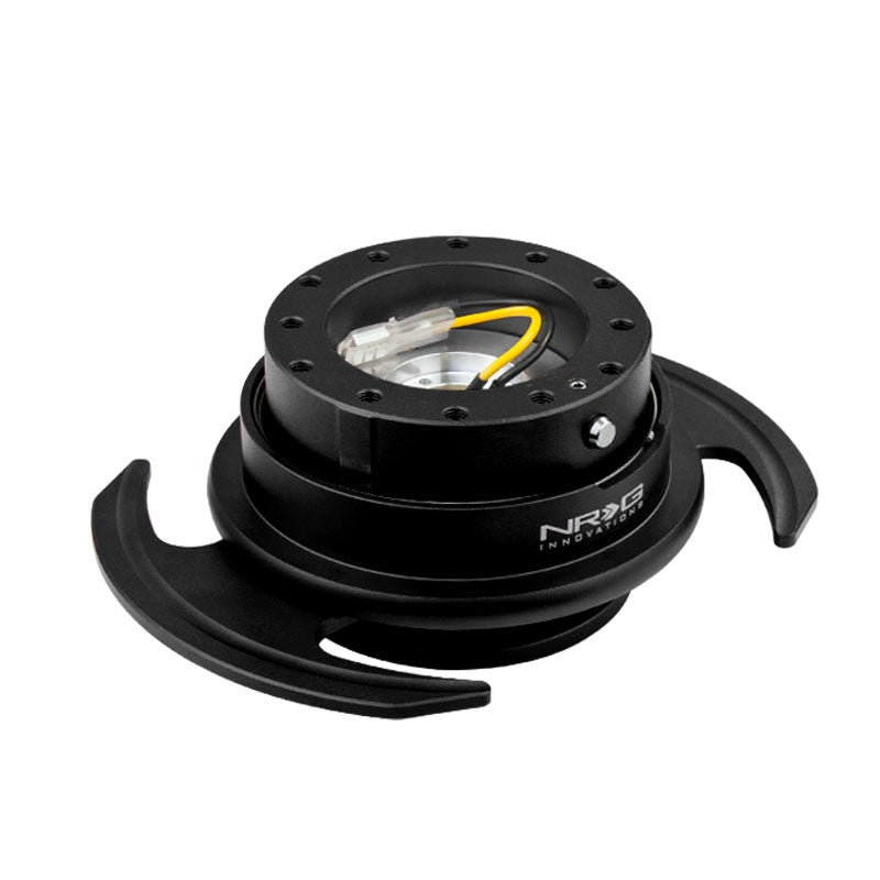 NRG Black GEN 3.0 Race Steering Wheel Quick Release Adapter 6-Hole Design-Interior-BuildFastCar