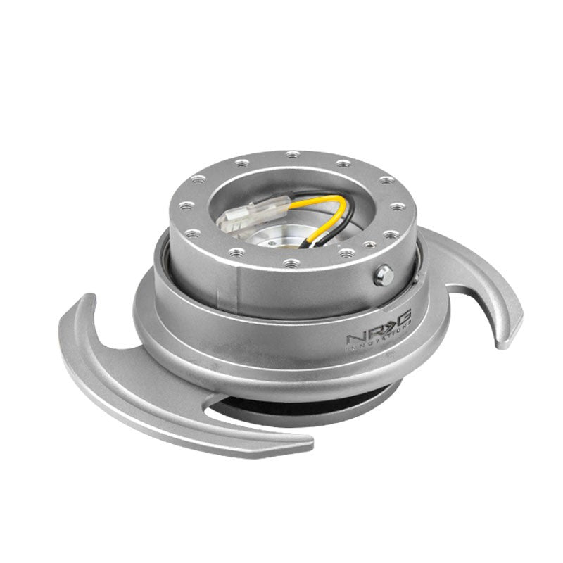 NRG Silver GEN 3.0 Race Steering Wheel Quick Release Adapter 6-Hole Design-Interior-BuildFastCar