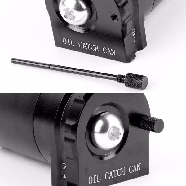 Universal Black Cylinder Aluminum Baffled Oil Catch Tank/Can Reservoir+Filter-Performance-BuildFastCar