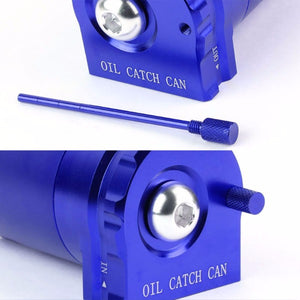 Universal Blue Cylinder Aluminum Baffled Oil Catch Tank/Can Reservoir+Filter-Performance-BuildFastCar