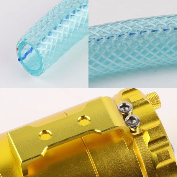 Universal Gold Cylinder Aluminum Baffled Oil Catch Tank/Can Reservoir+Filter-Performance-BuildFastCar