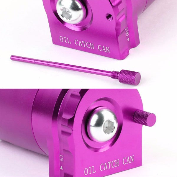 Universal Purple Cylinder Aluminum Baffled Oil Catch Tank/Can Reservoir+Filter-Performance-BuildFastCar