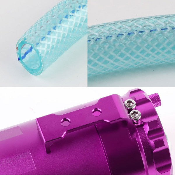 Universal Purple Cylinder Aluminum Baffled Oil Catch Tank/Can Reservoir+Filter-Performance-BuildFastCar