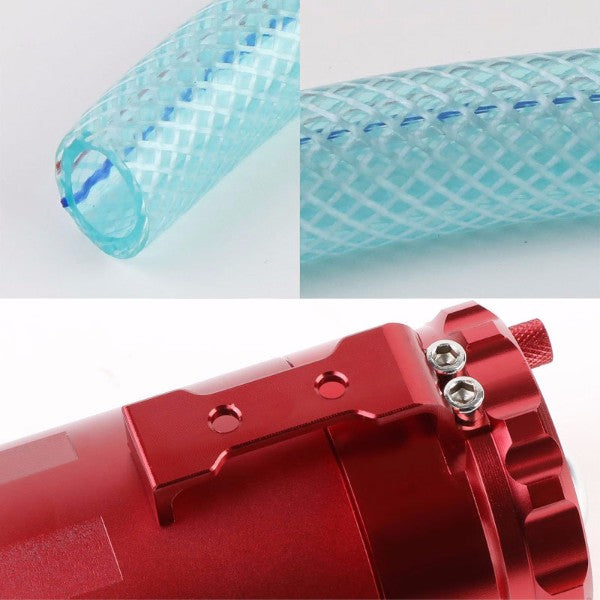 Universal Red Cylinder Aluminum Baffled Oil Catch Tank/Can Reservoir+Filter-Performance-BuildFastCar