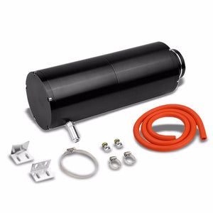 Black 8.5"x3"DIA Aluminum 3/8"Barb Coolant Recovery Overflow Oil Tank Can Bottle-Performance-BuildFastCar