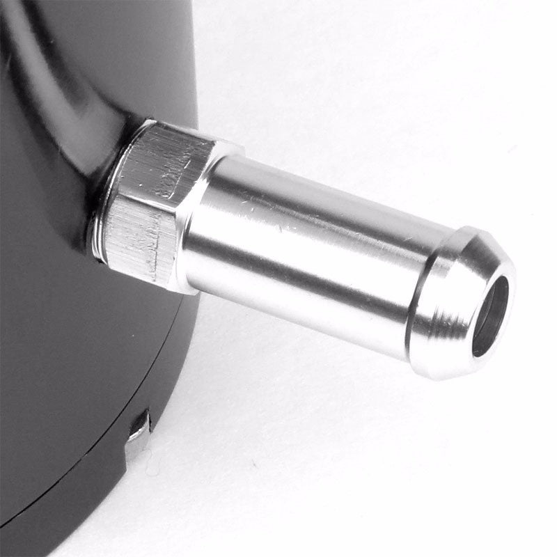 Black 8.5"x3"DIA Aluminum 3/8"Barb Coolant Recovery Overflow Oil Tank Can Bottle-Performance-BuildFastCar