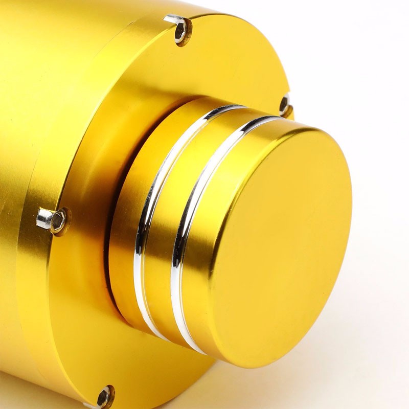 Gold 8.5"x3"DIA Aluminum 3/8"Barb Coolant Recovery Overflow Oil Tank Can Bottle-Performance-BuildFastCar