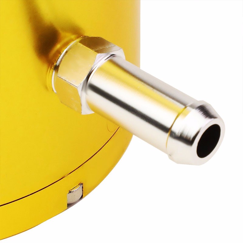 Gold 8.5"x3"DIA Aluminum 3/8"Barb Coolant Recovery Overflow Oil Tank Can Bottle-Performance-BuildFastCar