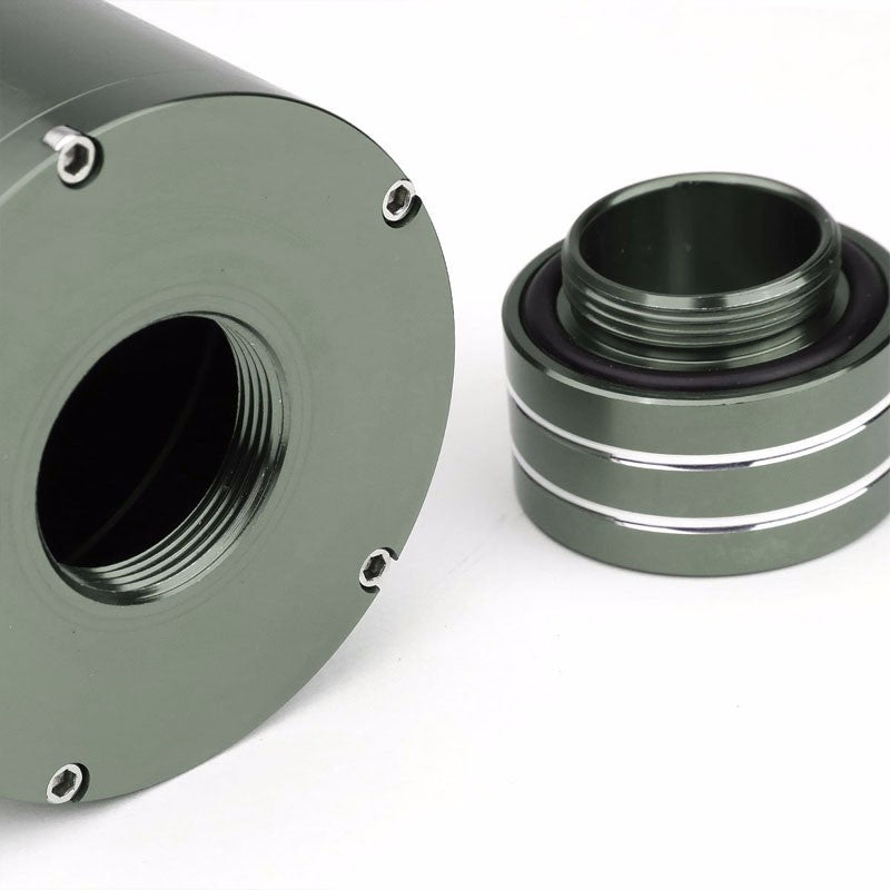 Gun Metal 8.5"x3"DIA Aluminum 3/8"Barb Coolant Recovery Overflow Oil Tank Can-Performance-BuildFastCar
