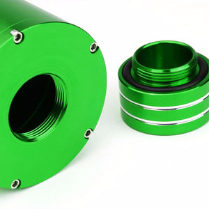 Green 8.5"x3"DIA Aluminum 3/8"Barb Coolant Recovery Overflow Oil Tank Can Bottle-Performance-BuildFastCar