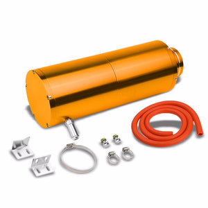 Orange 8.5"x3" Aluminum 3/8"Barb Coolant Recovery Overflow Oil Tank Can Bottle-Performance-BuildFastCar