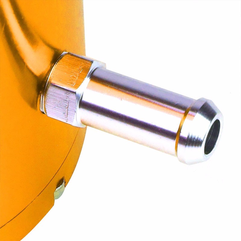 Orange 8.5"x3" Aluminum 3/8"Barb Coolant Recovery Overflow Oil Tank Can Bottle-Performance-BuildFastCar