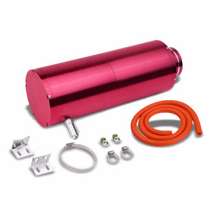 Pink 8.5"x3"DIA Aluminum 3/8"Barb Coolant Recovery Overflow Oil Tank Can Bottle-Performance-BuildFastCar