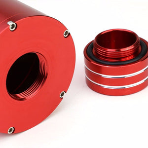 Red 8.5"x3"DIA Aluminum 3/8"Barb Coolant Recovery Overflow Oil Tank Can Bottle-Performance-BuildFastCar