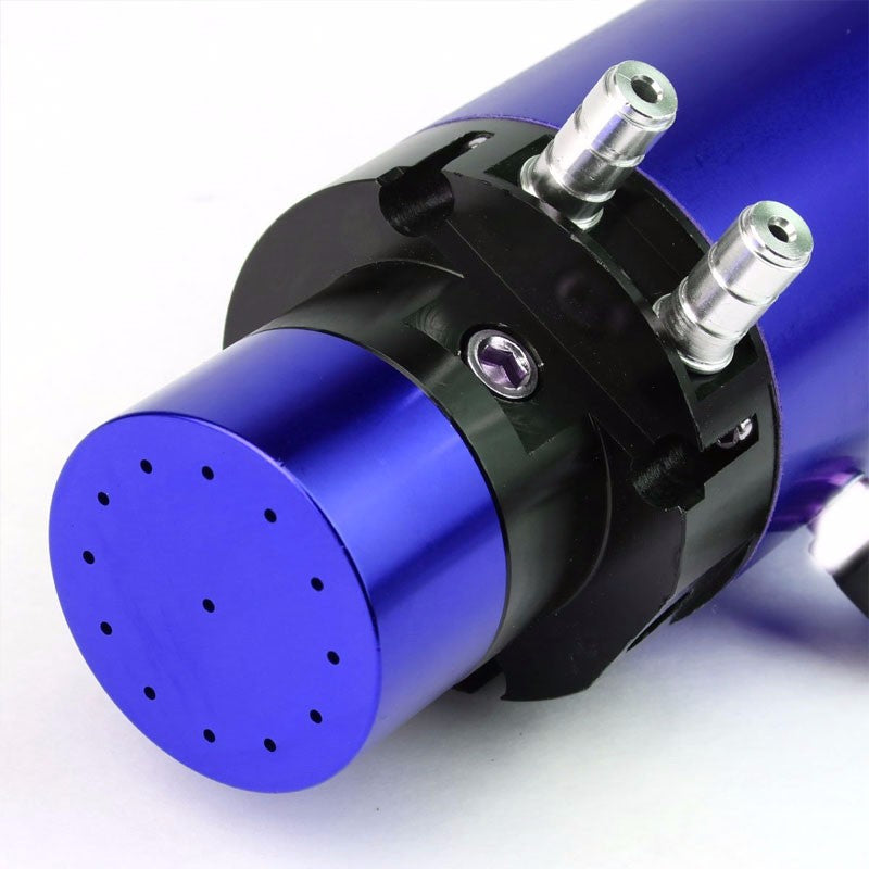 Blue 7"x2.5" Aluminum Engine Breather Oil Catch Tank Can Bottle+Pressure Gauge-Performance-BuildFastCar