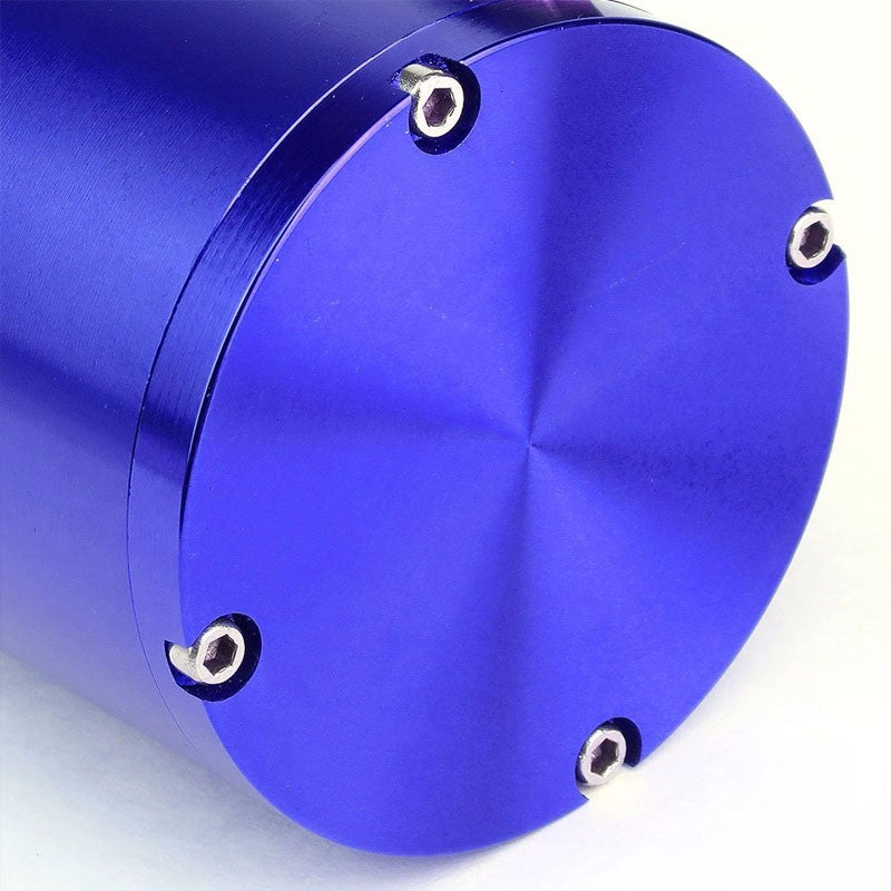 Blue 7"x2.5" Aluminum Engine Breather Oil Catch Tank Can Bottle+Pressure Gauge-Performance-BuildFastCar