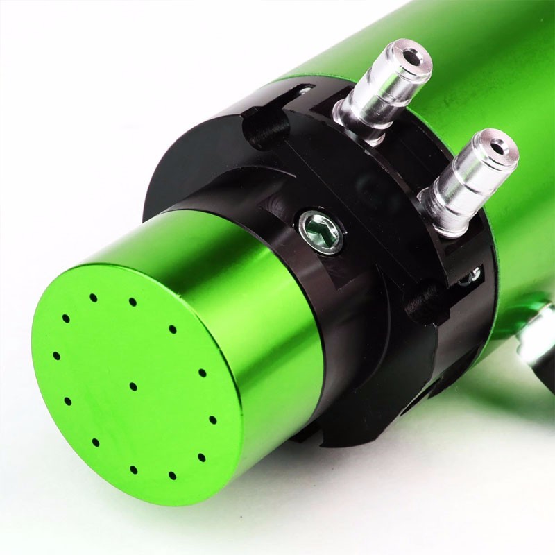 Green 7"x2.5" Aluminum Round Breather Oil Catch Tank Can Bottle+Pressure Gauge-Performance-BuildFastCar